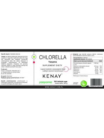 Chlorella Yaeyama (360 tabletek) - suplement diety