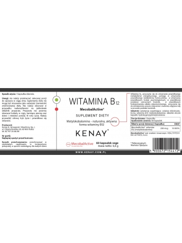 Witamina B12 (metylokobalamina) MecobalActive® (60 kapsułek) - suplement diety