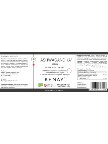 KSM-66 Ashwagandha® BIO (60 kapsułek) - suplement diety