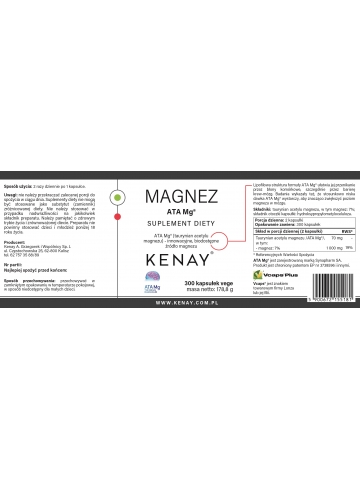 MAGNEZ ATA Mg® (300 kapsułek vege Vcaps®) - suplement diety