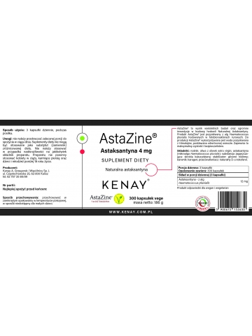 AstaZine® Astaksantyna 4 mg (300 kapsułek) - suplement diety