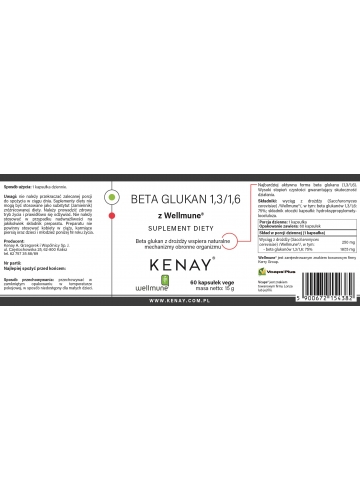 Beta glukan 1,3/1,6  Wellmune® (60 kapsułek) - suplement diety