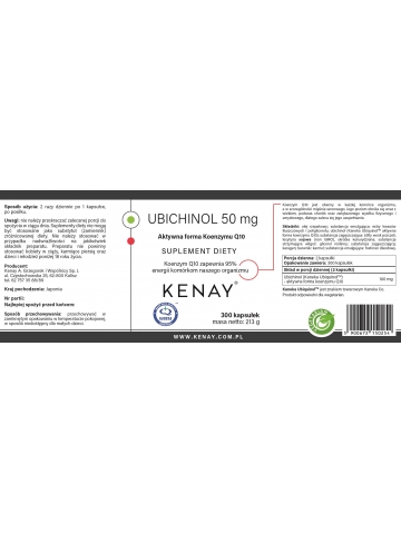 Ubichinol - Koenzym Q10 50 mg (300 kapsułek) - najnowsza technologia - suplement diety