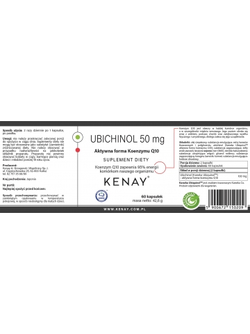 Ubichinol - Koenzym Q10 50 mg (60 kapsułek) - najnowsza technologia - suplement diety