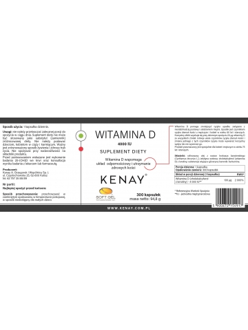 WITAMINA D3 4000 IU (300 kapsułek) - suplement diety