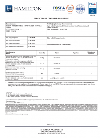 Witamina B12 (metylokobalamina) MecobalActive® (300 kapsułek) - suplement diety