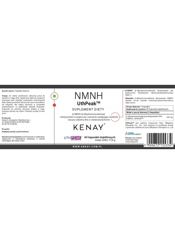 NMNH UthPeak™ β-dihydromononukleotyd nikotynamidu (60 kapsułek dojelitowych) - suplementy diety