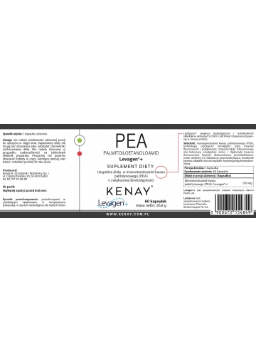 PEA Palmitoiloetanoloamid Levagen®+ (60 kapsułek) - suplement diety
