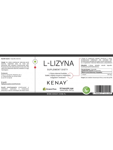 L-lizyna (60 kapsułek) - suplement diety