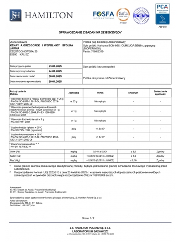 Kurkuma BCM-95® (CURCUGREEN®)  z piperyną (BIOPERINE®) (300 kapsułek) - suplement diety