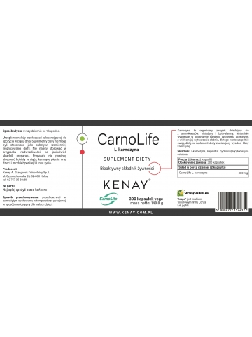 L-karnozyna CarnoLife (300 kapsułek) - suplement diety
