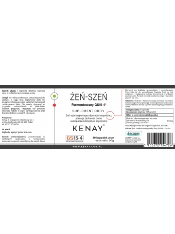 Żeńszeń fermentowany GS15-4® (30 kapsułek) - suplement diety