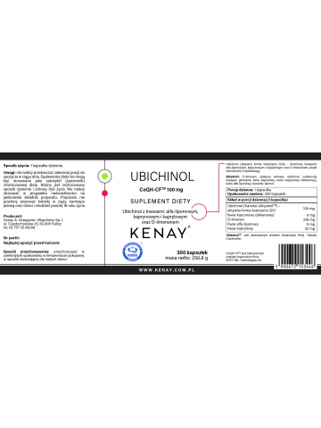 UBICHINOL CoQH-CF™ 100 mg (300 kapsułek) - suplement diety