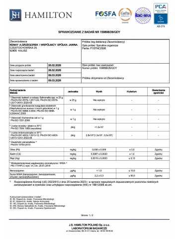 Spirulina Organiczna (180 tabletek) - suplement diety