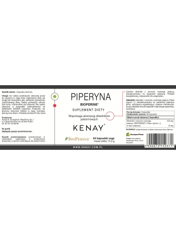 Piperyna BIOPERINE® (60 kapsułek) - suplement diety