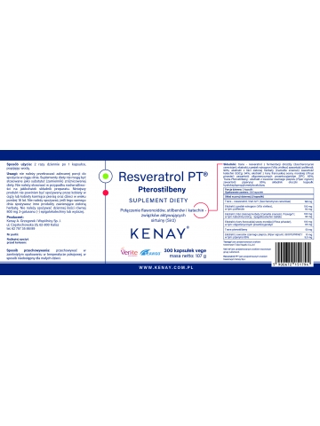PTEROSTILBENY - Resveratrol PT® (300 kapsułek) - suplement diety