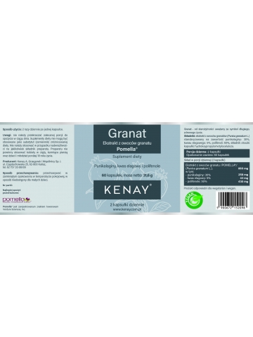 Produkt PREMIUM. GRANAT ekstrakt z owoców granatu POMELLA® (60 kapsułek) - suplement diety