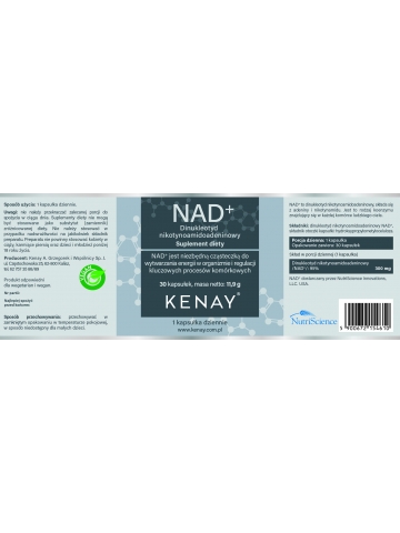Produkt PREMIUM. NAD+ dinukleotyd nikotynoamidoadeninowy (30 kapsułek vege) - suplement diety