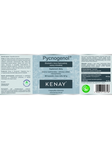 Produkt PREMIUM. Pycnogenol® Ekstrakt z kory francuskiej sosny morskiej (60 kapsułek) - suplement diety