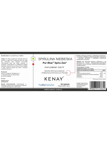 Spirulina niebieska Pur-Blue™ Spiru-Zan® (120 tabletek) - suplement diety