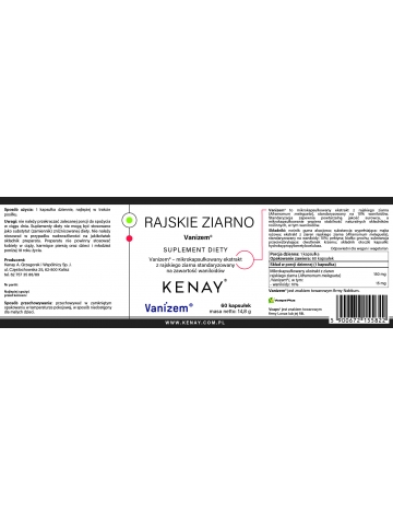 Rajskie ziarno Vanizem® (60 kapsułek) - suplement diety
