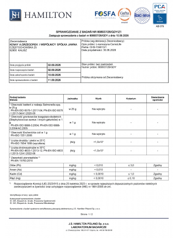 L-karnozyna CarnoLife (60 kapsułek) - suplement diety