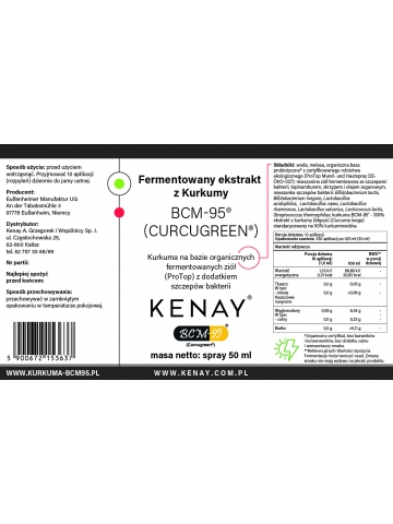 Kurkuma BCM-95® (BIOCURCUMIN®) - fermentowany ekstrakt (spray 50 ml)